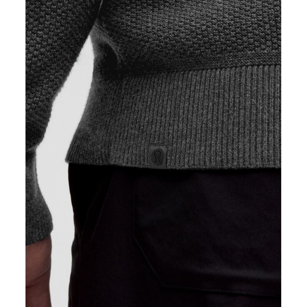Lululemon Textured Knit Crewneck Sweater Heathered Black