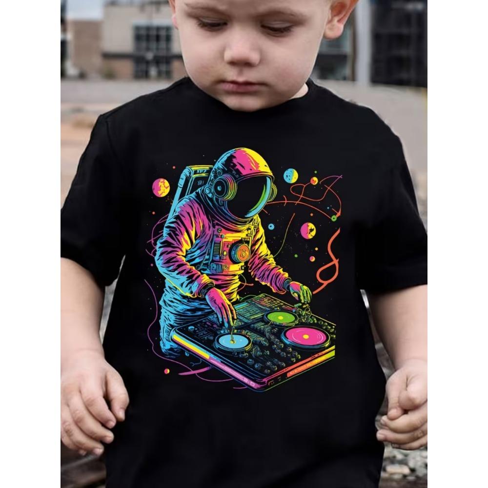 Boys Kids Clothes Stylish Cartoon Space Astronaut Graphic T Shirts Boys Girls Summer Short Sleeve Outdoor Clothes for Children