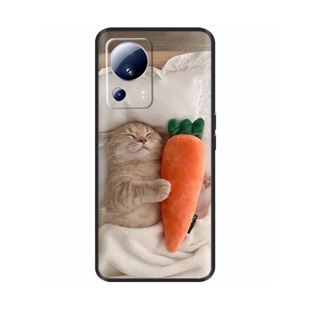 For Xiaomi 13 Lite Case For Xiaomi Mi 13 Lite 5G Flower Soft Liquid Silicone Cover For Xiaomi13lite Protection Back Cover Fundas