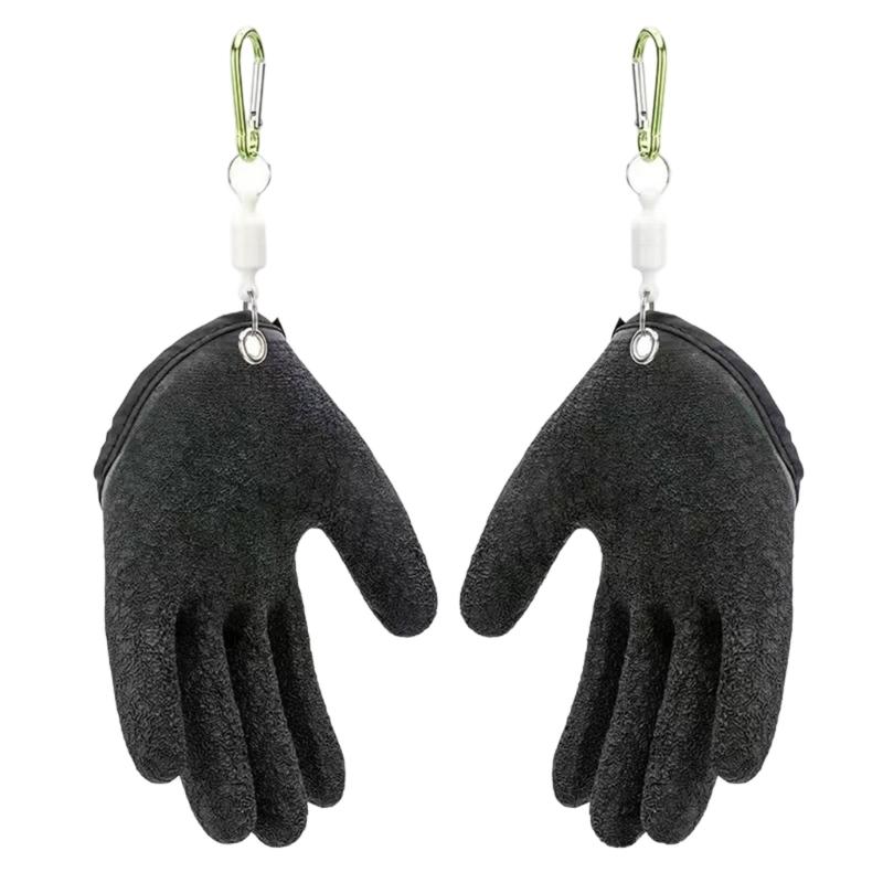 Nonslip Quick Drying Fishing Gloves Enhances With Thick Latex For Safe Fish Handling And Hook Removal