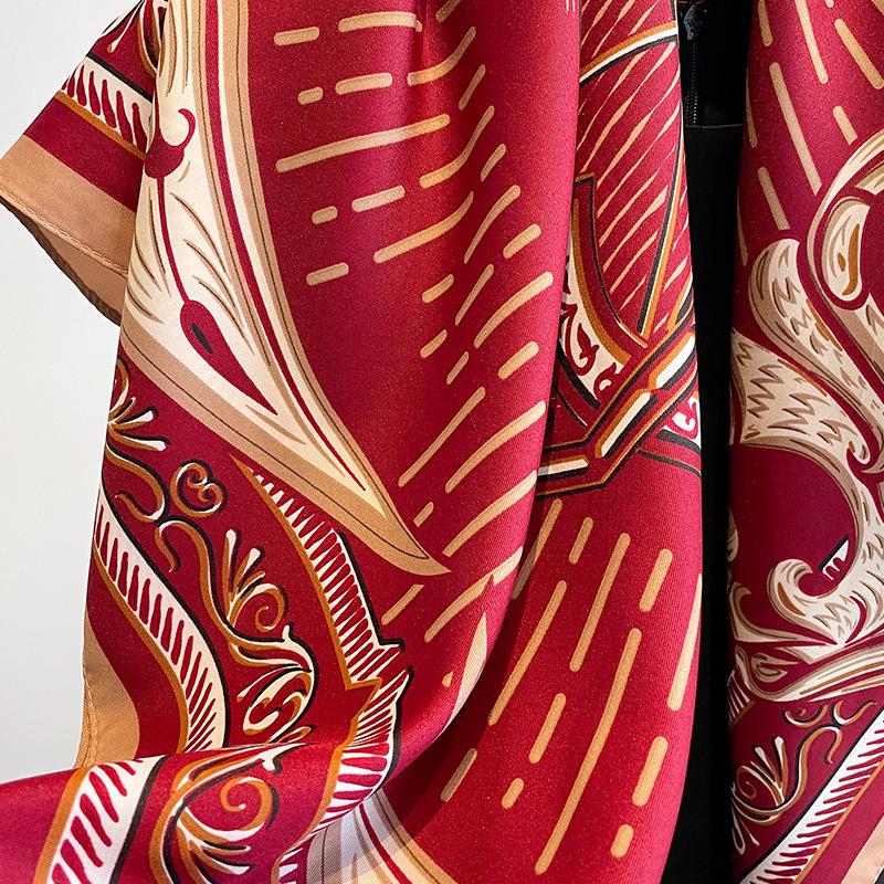 Design Print Twill Square Silk Scarf Women Shawl Wraps Neckerchief Female Hair Hand Head Scarves Hijab Echarpe  Bandana