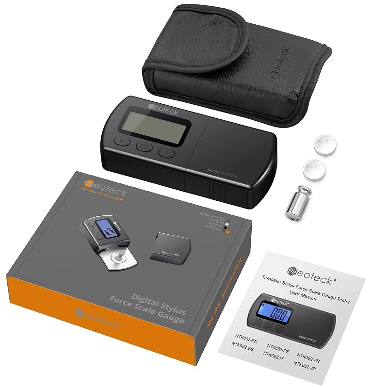 Neoteck Needle pressure gauge for record player 0-5g measurement range High precision digital LP stylus force meter record Comes with storage case 18