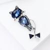 Glass Cat Brooch for Women Rhinestone Animal Kitten Lapel Pins Party Accessories