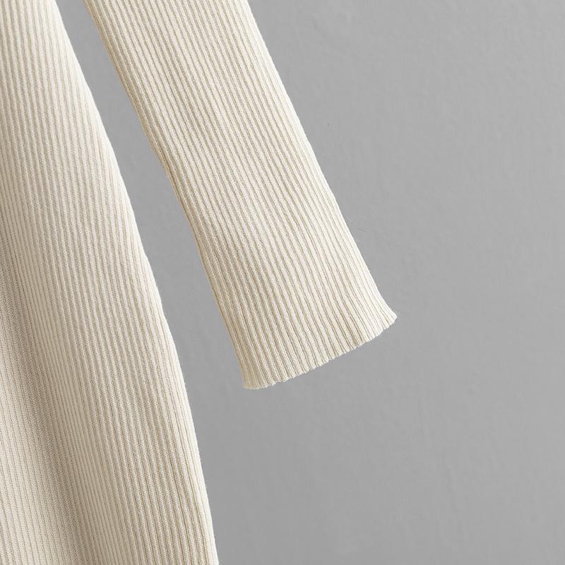 Fall Winter Lazy Wind Loose O-Neck Sweater Dress Women's Long Sleeve Solid Color Slim Slit Knit Wide Dresses