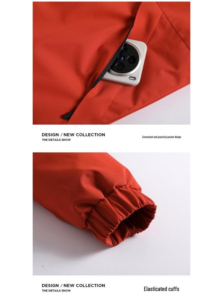 Unisex Graphene Windproof Jacket: Thick, Warm, Solid Color for Outdoor Sports & Mountaineering
