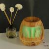 400ML Humidifier Wood Grain Hallow Noctilucent Mini Humidifier Air Cleaner Aromatherapy Machine Remote Control