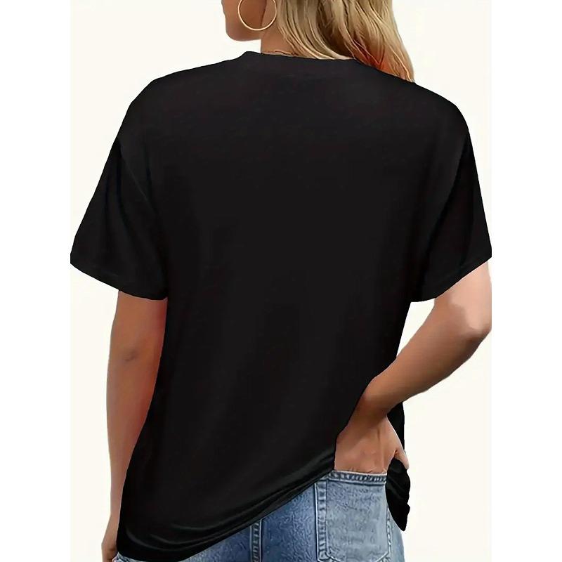 European size Women's Summer Short Sleeve T-Shirt - Stylish Graphic Print Tee for Gym and Casual Wear