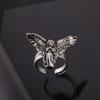 Vintage Angel Wings Rings for Men Women Antique Silver Color Opening Adjustable Natural Design Ring Jewelry Gift