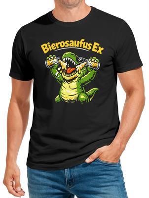 Herren Carnival Mardi Gras T-Shirt - Bier Spruch T-Rex - Kostüm Ersatz Faschingskostüm-