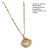 Hollow Shell Faux Pearl Necklace Golden Shell Pendant Necklace Jewelry Gift for Wedding Anniversary Birthday