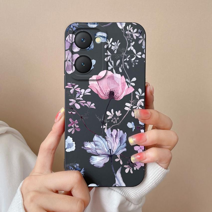For Vivo Y03t Y02t iQOO U5x Z9 Lite Y400 Pro Y18i Y18t Cute Avocado Pattern Phone Case Lens Protection Liquid Silicone Shockproof Shell For Vivo Cover