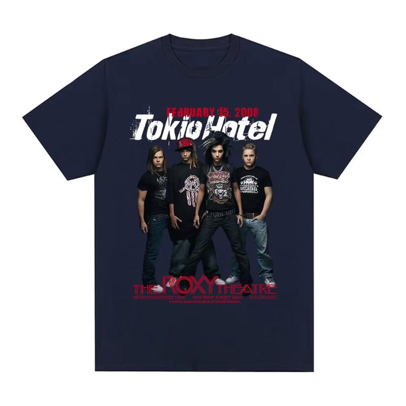 Rock Band Tokio Hotel Musik Grafik T-Shirt Unisex Damen Hip Hop Punk Gothic T-Shirt Reine Baumwolle Übergroß Kurzarm T-Shirts