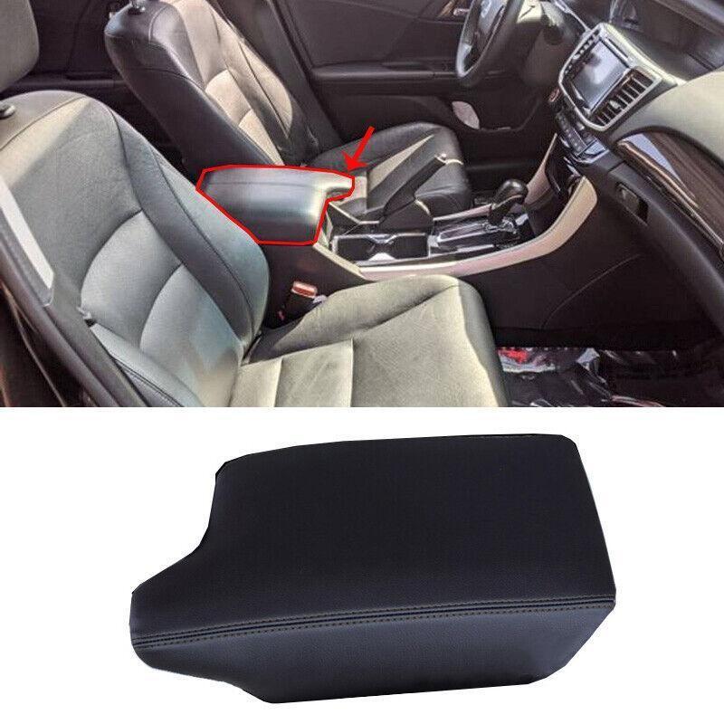 For Honda Accord 2013-2017 Black Leather Central Console Armrest Box Cover Trim