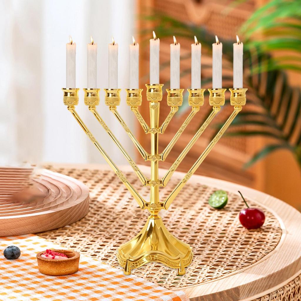 9 Branch Hanukkah Menorah Accessory Multifunctional Durability Candle Stand