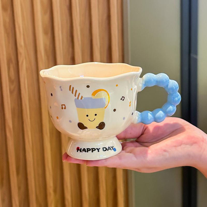 Super roztomilý chlebový hrnek dívčí domácí pitný hrnek kancelářský keramický hrnek snídaňový hrnek dárek k narozeninám