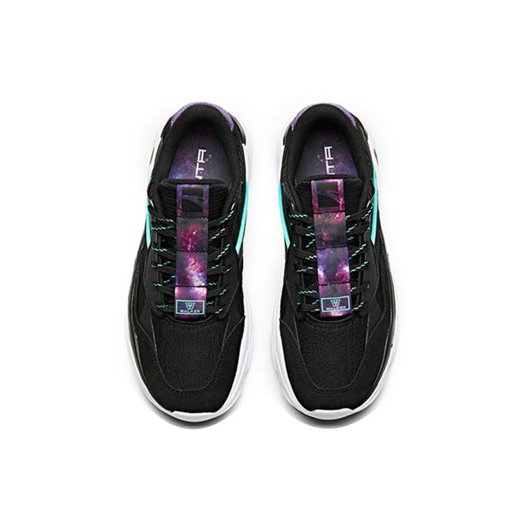 New ANTA Chunky Sneakers Women's Low Top Black/Green/White 12838808R-5