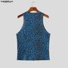 INCERUN Men Sleeveless Print Casual Fitted Tank Tops Sport Gym Basic Vest