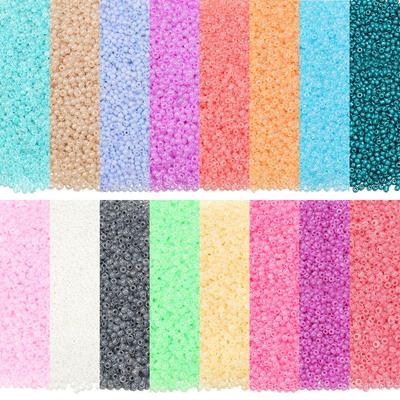 חרוזי זרעים מזכוכית דמוי ירקן בצבע קרם, 2 מ"מ, לקישוט תכשיטים בעבודת יד