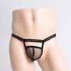 Summer new men's underwear sexy T-pants, black sex fun elastic thong hollowed out