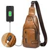 Men's  Chest Bag  Genuine Leather Crossbody Shoulder Bags Multifunction Travel Outdoor Messenger Pack Fashion