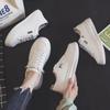 Korean Version of Ins Single Shoes Casual Shoes Women's Girls  Breathable Leather White Shoes Women