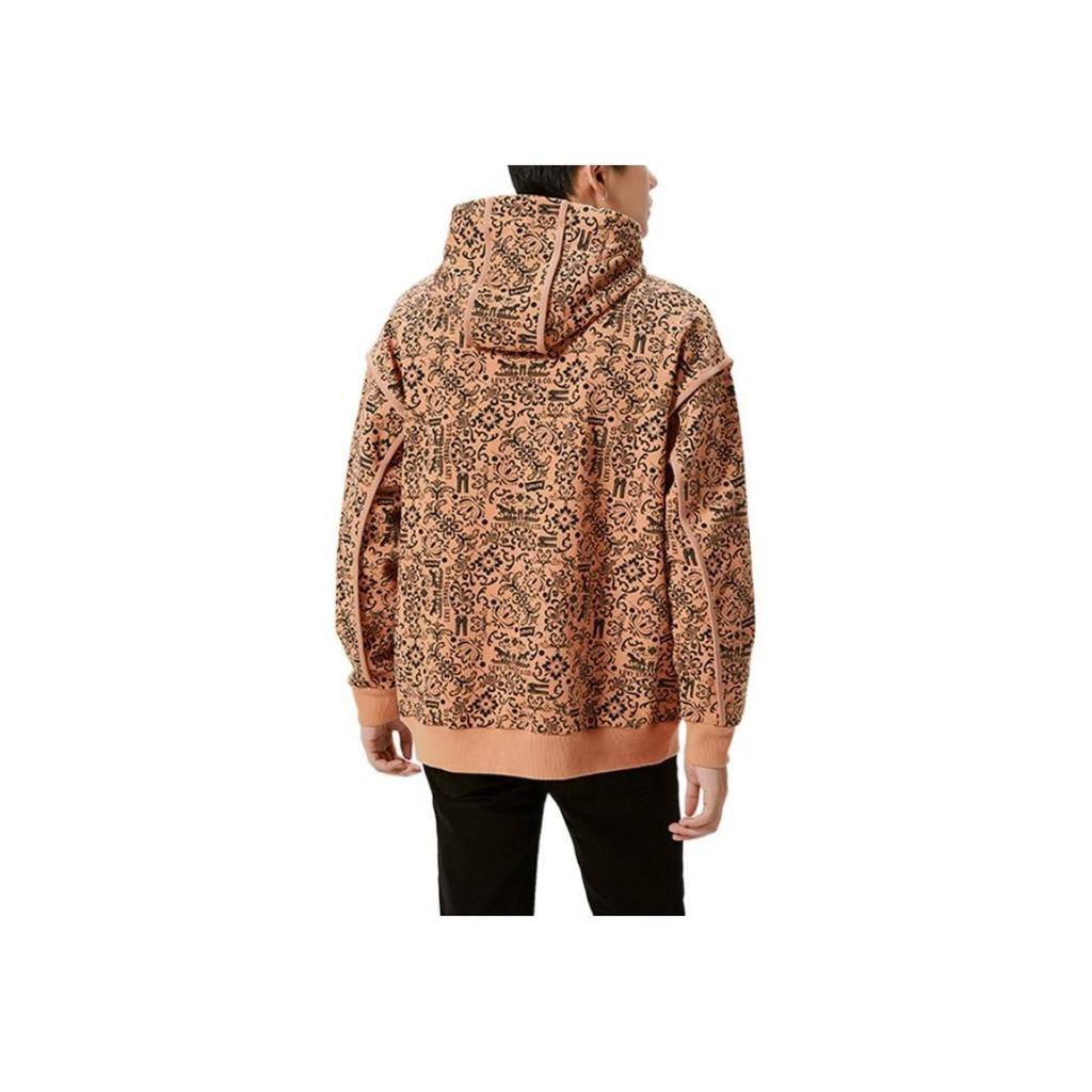 Levis FW22 Floral Print Hooded Pullover Long Sleeve Sweatshirt Men Sweatshirt Orange A5187-0001