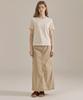 BASIC HOUSE Women'S Premium 40-Count Round Neck Short Sleeve T-Shirt Cream Lats0211