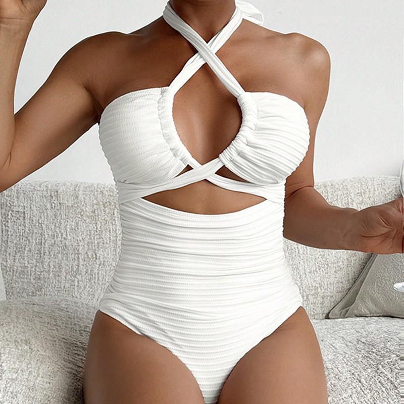 

Jumpsuit Women s High-end Bikini Beach Hot Conservative Swimsuit L белый