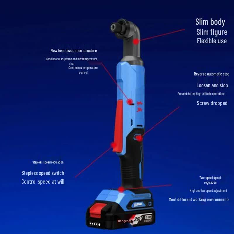 Dongcheng DCPL05-8 Cordless Brushless Right Angle Impact Driver & Drill CN plug (adapter included)