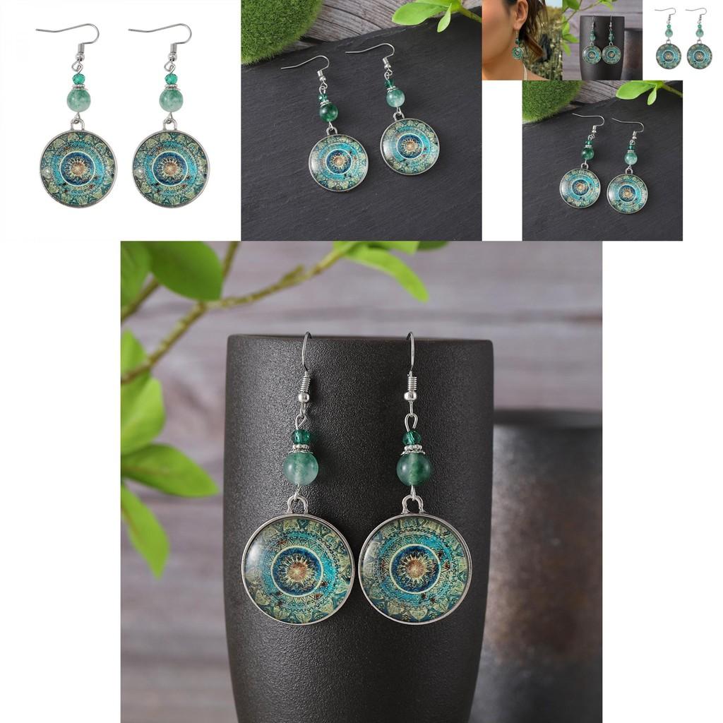 Dazzling Vintage Floral And Geometric Drop Earrings With Stunning Electroplated Finish