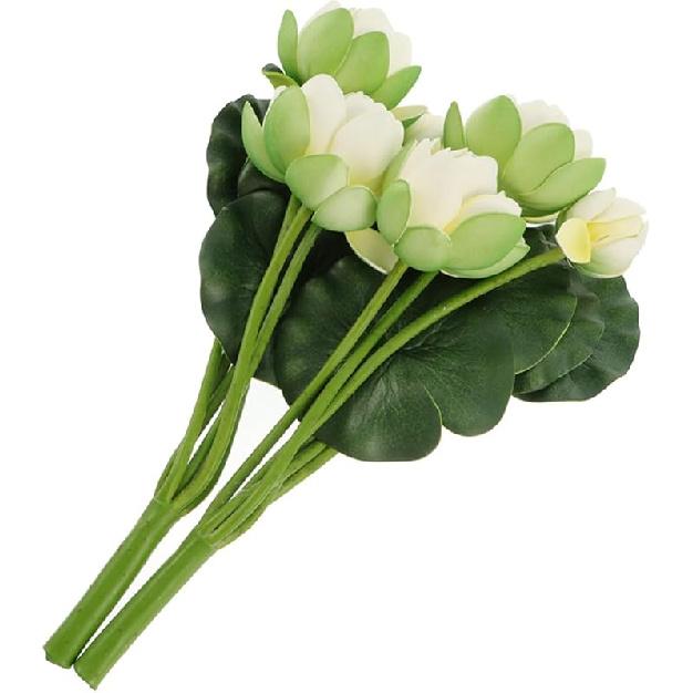 2pcs Artificial Lotus Flower Bouquets Simulation Water Lily Decoration for Home Office Wedding Flower Arrangements for Indoor Adornments