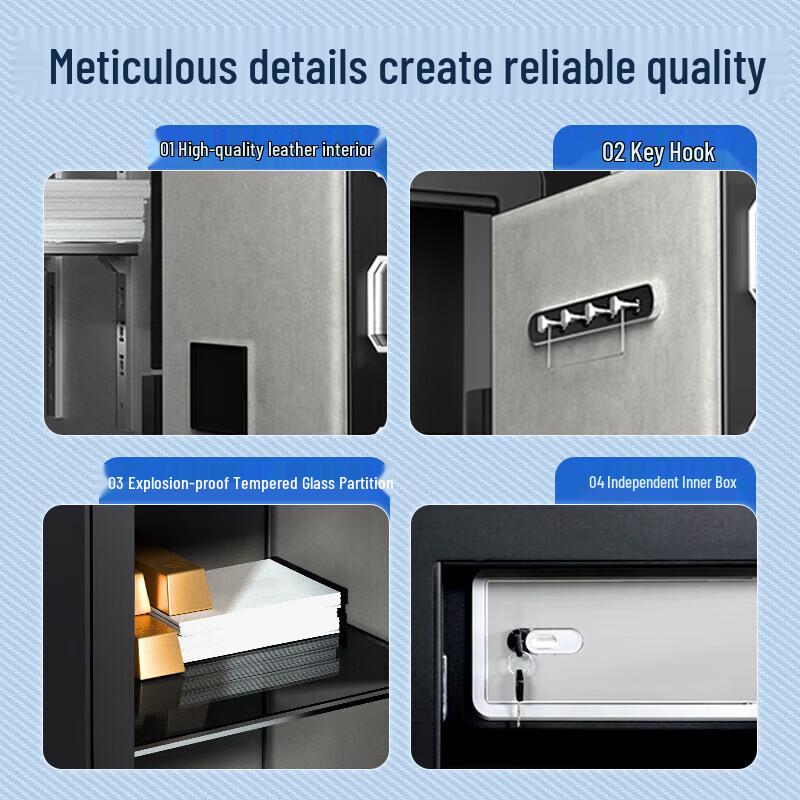 Deli Boya Series 45cm Fingerprint Password Key Home Office Safe
