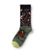 French Retro Abstract Oil Painting Mid-Calf Socks - Trendy Autumn/Winter High-Top Creative Combed Cotton for Women