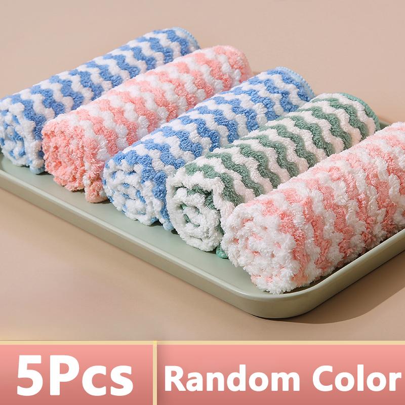

Microfiber Cleaning Cloth Velvet Thickened Dishcloths High Absorbent Scouring Kitchen Washing Dish Rags Household Wipe Towels