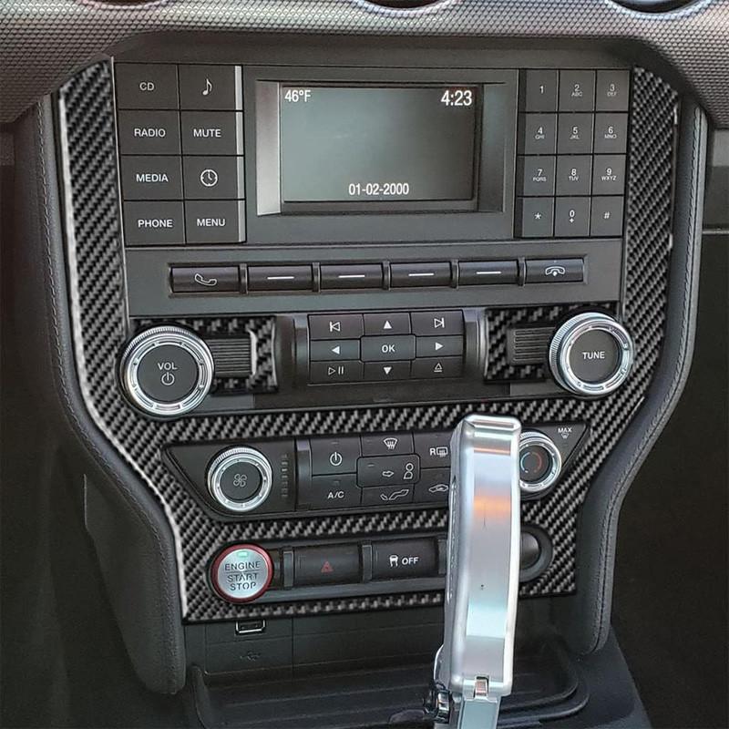 1 Set Central Console GPS Navigation CD Panel Cover Trim For Ford Mustang GT 2015-2023