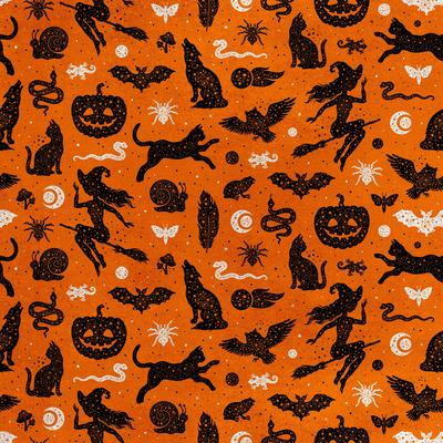 Royal Velvet Fabric Polyester For Sewing - Halloween Night Motif