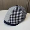 Spring and autumn men's and women's versatile casual cap British style newsboy beret retro splicing plaid forward hat