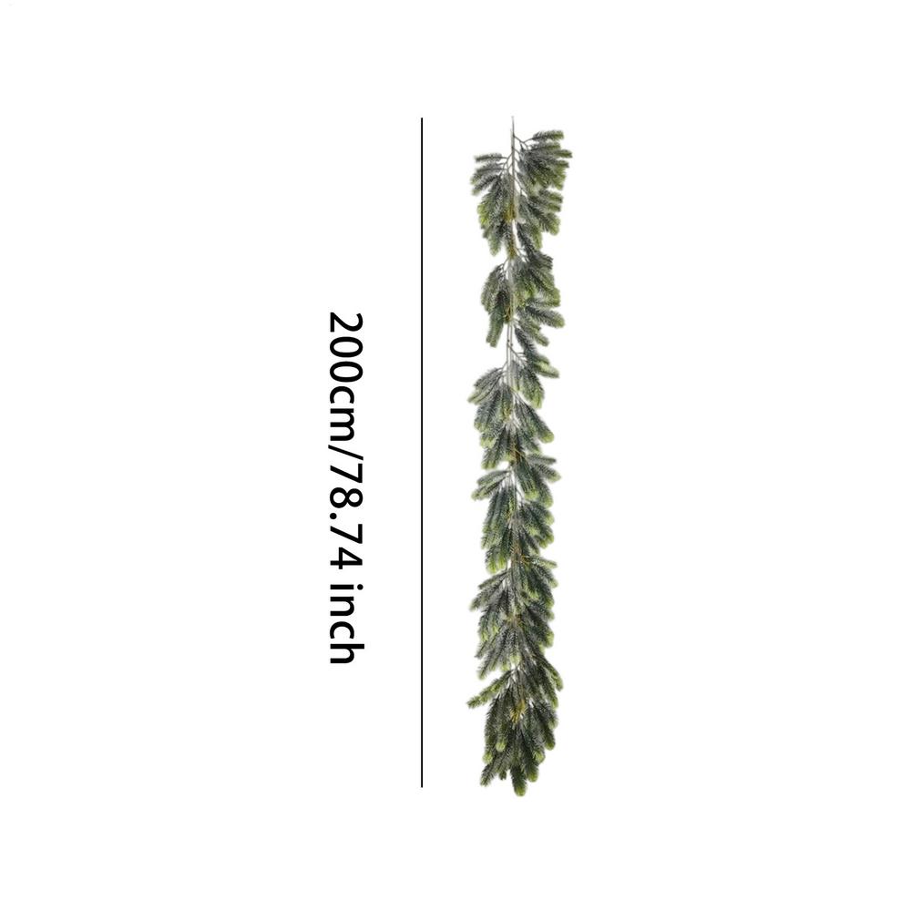 78.74in Green Plant Fake Cedar Artificial Realistic Pine Branches Soft Christmas Stems For Home Patio Yard Wall Living Room
