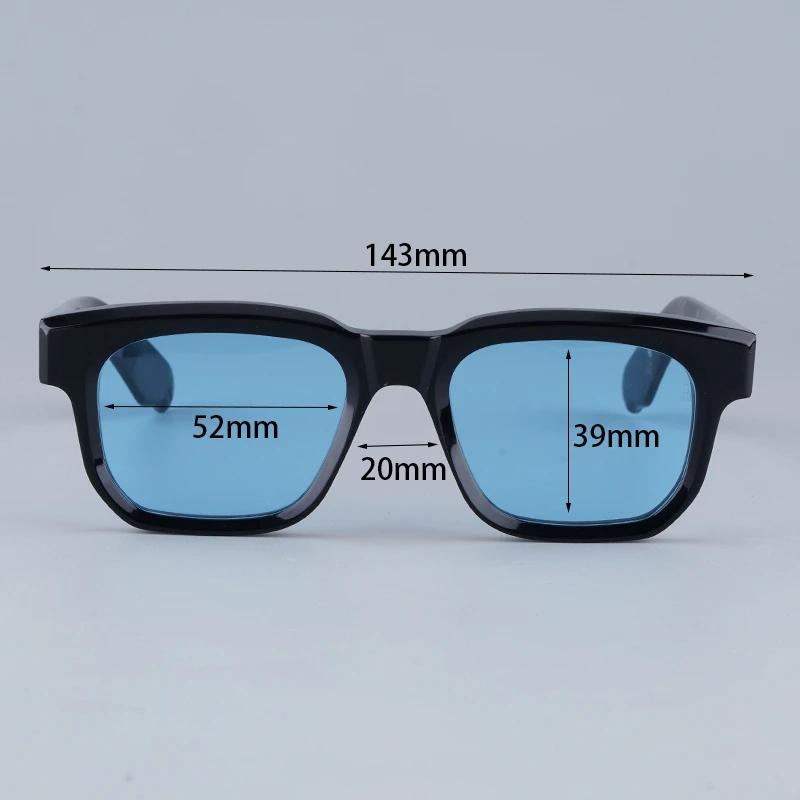 Quadratische Handgefertigte Acetat-Sonnenbrille Uv400 Designer Japanische Marke Klassische Herren Optische Vintage-Brille mit Sehstärke