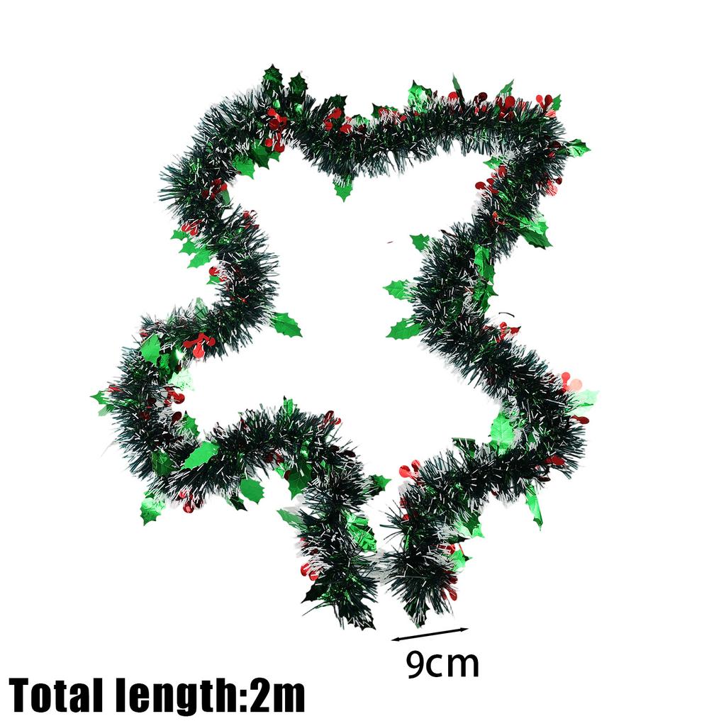 2-20M Green Metallic Tinsel Garland Christmas Ornaments Xmas Tree Twist Garland Ribbon DIY Craft Birthday Wedding Party Decor