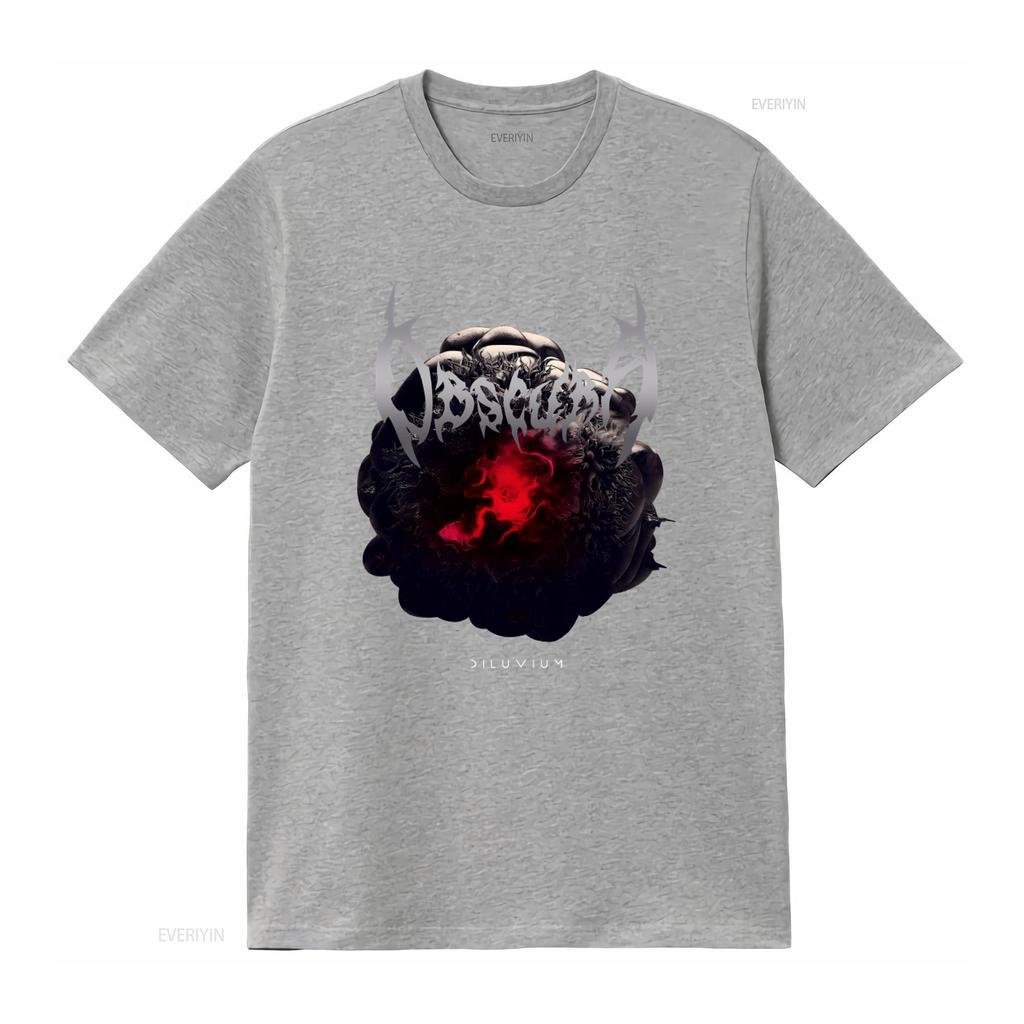 OBSCURA Diluvium Band T Shirt Unique Dark Art Design for Metal Fans Vintage Washed Homme Designer Clothes Top For Everyday Wear