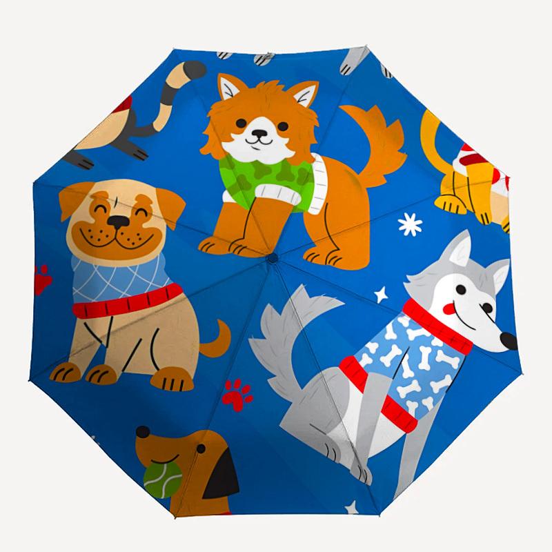 

1pc Dogs, Winter Clothing Auto-Fold Umbrella with One-Touch Open/Close - 8 Reinforced Ribs for Windproof Stability, yy251118189