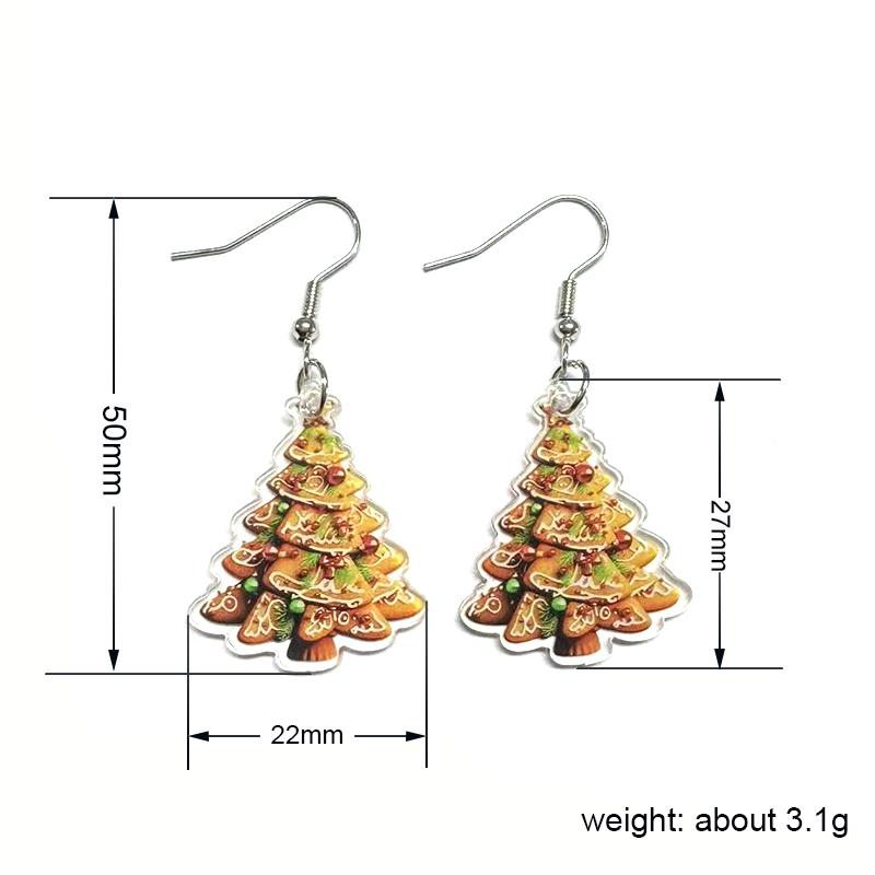 CAOSHI Newly Designed Christmas Pendant Earrings for Women Chic Cartoon Cookie Christmas Tree Design Delicate Gifts Accessories