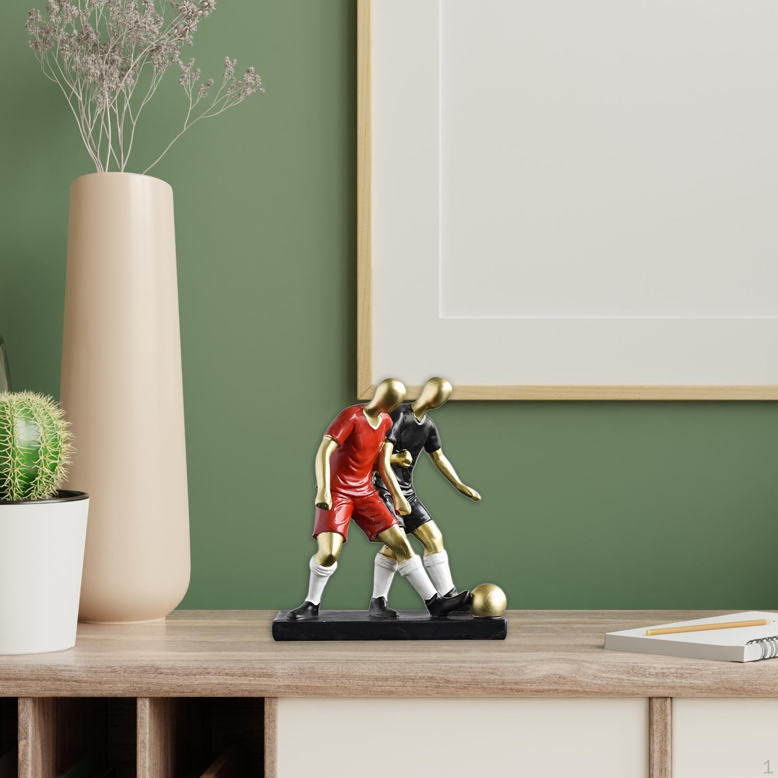 

Статуя футболиста, фигурка из смолы, ремесленное украшение, подарок для прихожей, скульптура спортсмена, декоративная для 10x6x11.5cm