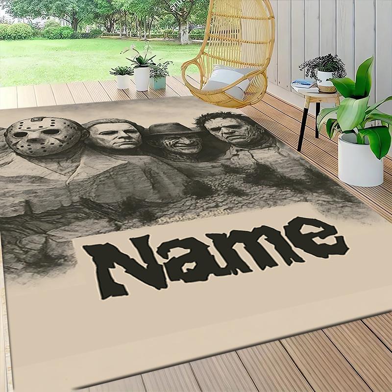 Custom Name Knife Dark Carpet Rug Customizable Soft Washable Anti-Slip Home Living Room Sofa Mats Personalized Rug. 0909105