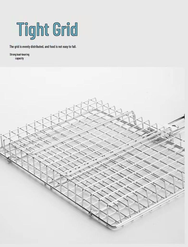 Multi-Function Folding Handle Grill Basket for Chicken, Fish, Meat, and Corn