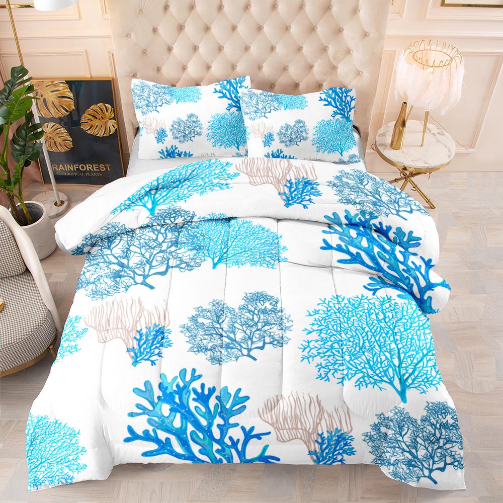 Kemila Blå Ocean Horse Dynetrekk 3D Sengetøy og Putetrekk Dobbelt Sengetøysett Direktesalg