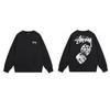 Unisex Oversized Crewneck Fleece-Lined Cotton Sweatshirt With Dice Letter Print Winter Casual Wear
