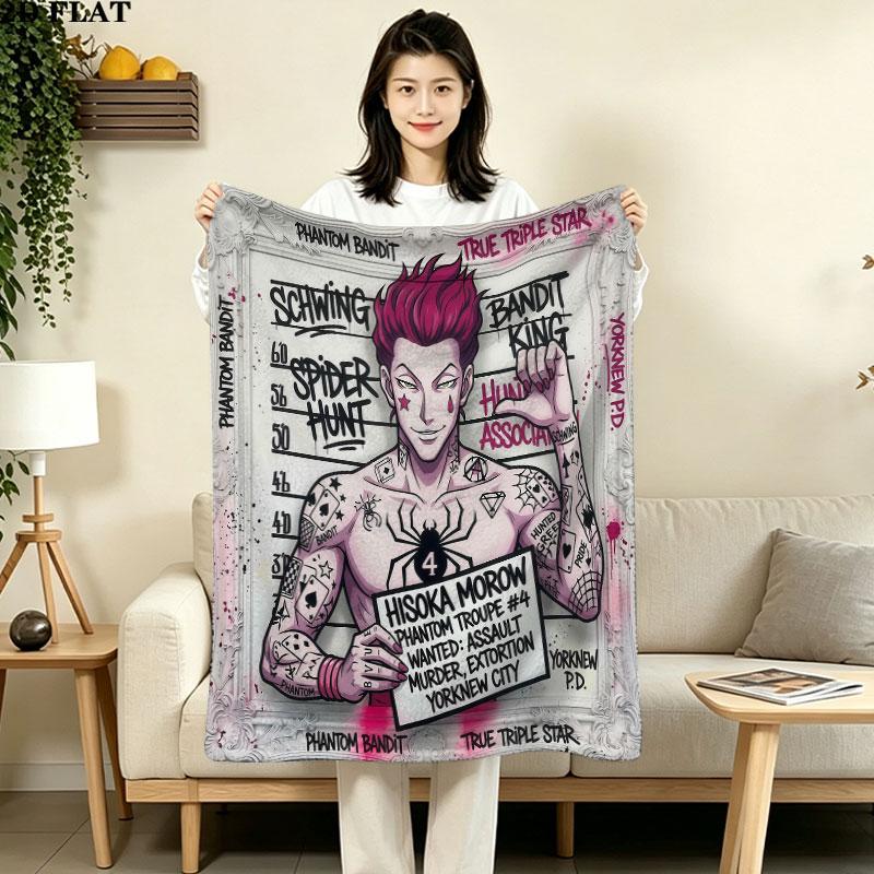 1pz Coperta in Flanella con Fantasia Hunter X Hunter Adatta a Tutte le Stagioni per Arredamento Casa Calore e Comfort Regali Regalo Festivo