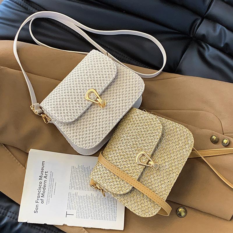 2024 New Fashion Woven Bag Stylish Chain Shoulder Bag For Daily Commuting Beach Bag